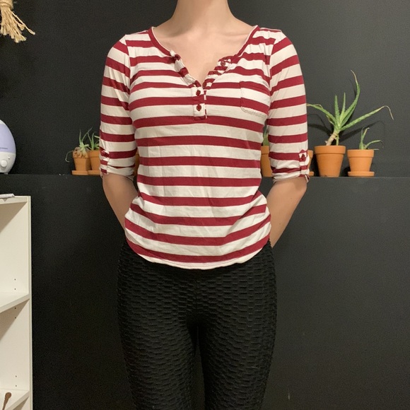 Striped long sleeve shirt 🤍❤️ - Picture 4 of 4